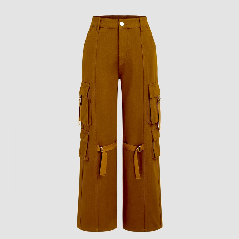 Cider wide leg cargo pants brown
